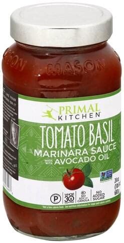 PRIMAL KITCHEN Tomato Basil Marinara Sauce 24 Oz Nutrition