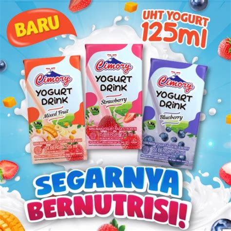 Jual Cimory Yoghurt 125 Ml Susu Uht Kotak Strawberry Blueberry Mixed