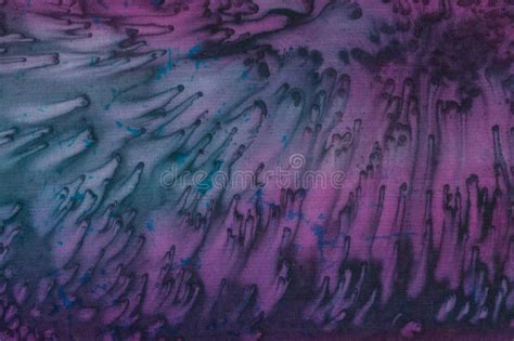 Abstraction Turquoise And Purple Fragment Hot Batik Stock Photo