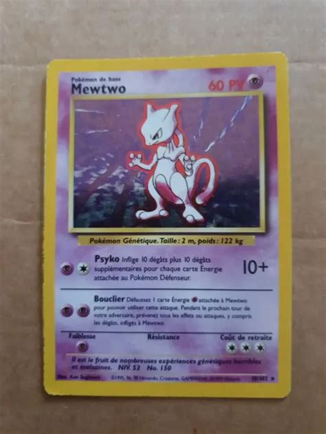 CARTE POKEMON MEWTWO 10 102 HOLO Set De Base Wizard Edition 2 FR EUR