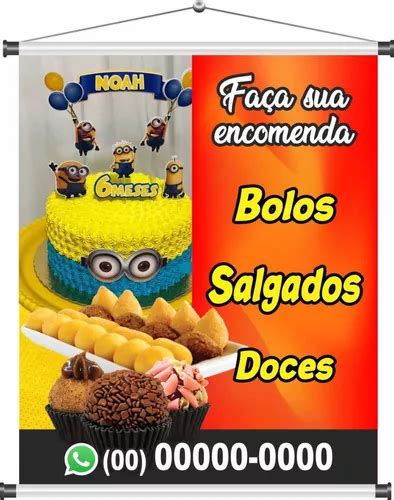 Banner Bolos Salgados E Doces 60x90cm Mod722 Parcelamento Sem Juros