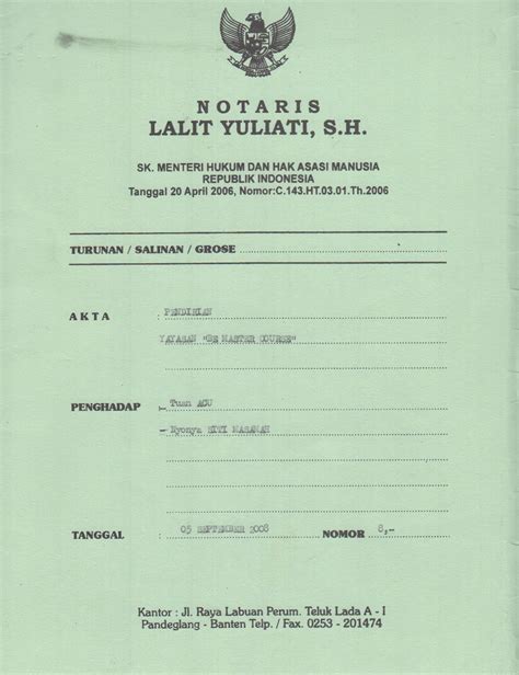 Contoh Akta Notaris 57 Koleksi Gambar