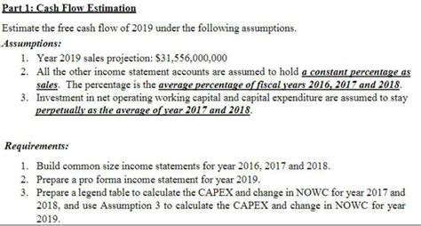 solved part  cash flow estimation estimate   cash cheggcom