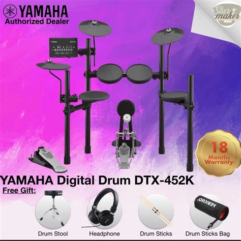 Yamaha Digital Drum Set DTX 452k Electronic Drum Set Bundle DTX 452K