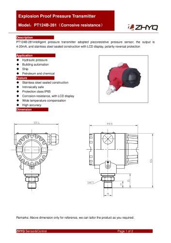 Zhyq Local Display Pressure Transmitter Pt124b 216 For Industrial
