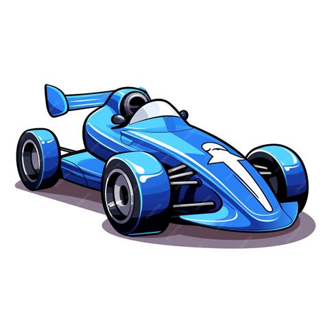 Premium Photo | Cartoon blue race car with a white stripe and black wheels generative ai