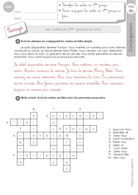 Futur Exercice De Conjugaison Cm Imprimer Exercice De Conjugaison 7280 Hot Sex Picture