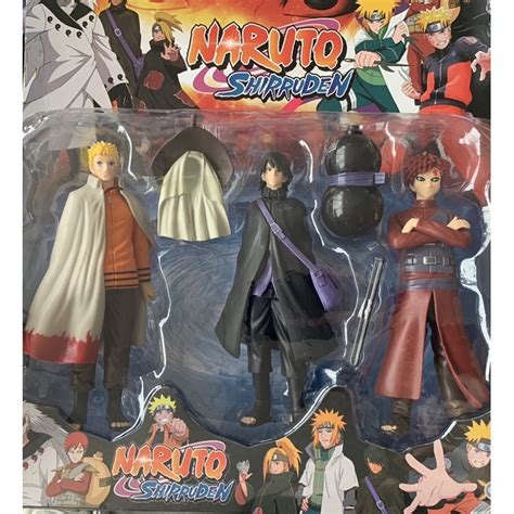 Kit C Bonecos Naruto Uzumaki Sasuke Kakashi Bonecos Pronta Entrega