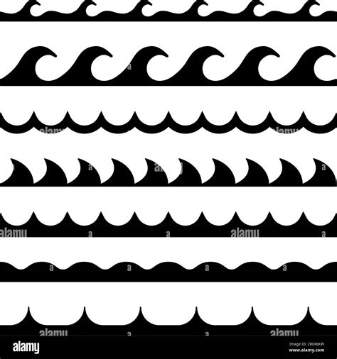 Wave Icon Set Collection Of Water Line Symbol Flat Vector