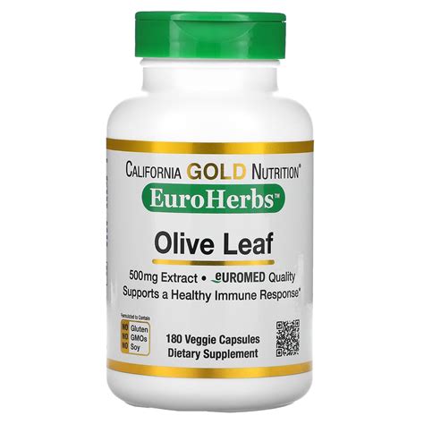 California Gold Nutrition Olive Leaf Extract Capsules Dietary