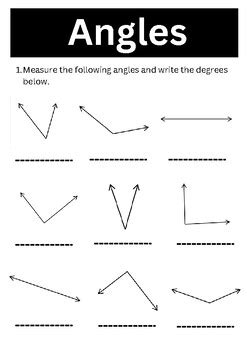 Angles Worksheet by Miss Hands | TPT