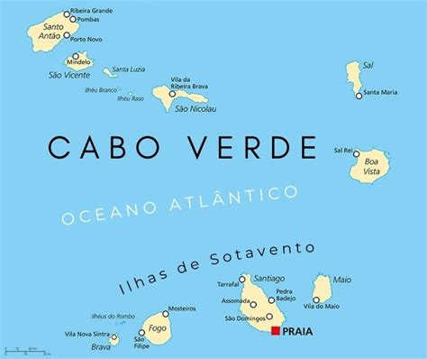 Cape Verde Political Map With Capital Praia And Important 40 OFF