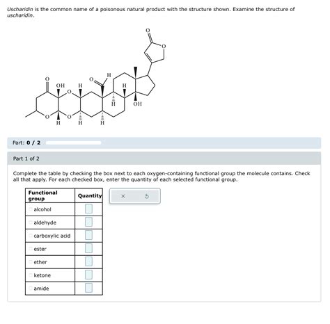 Solved Uscharidin Is The Common Name Of A Poisonous Natural Chegg