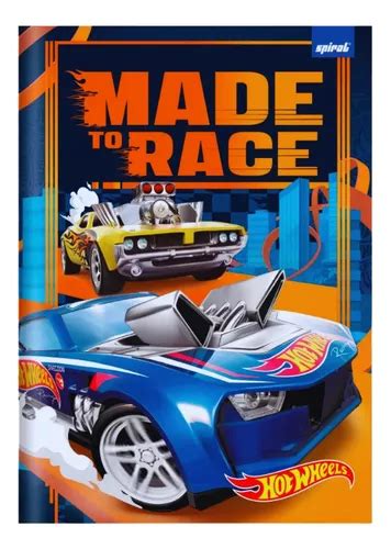 Caderno Escolar Brochura Grande Capa Dura Carro Hot Wheels Parcelamento Sem Juros