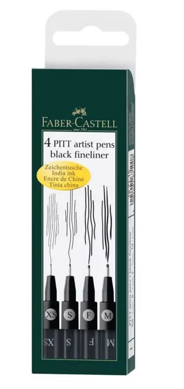 Rotulador Pitt Artist Negro Fineliner Est X 4