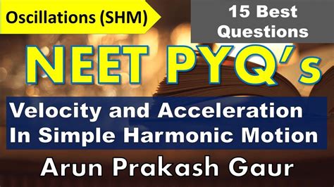 Neet Pyq Oscillations Shm Velocity And Acceleration In Simple