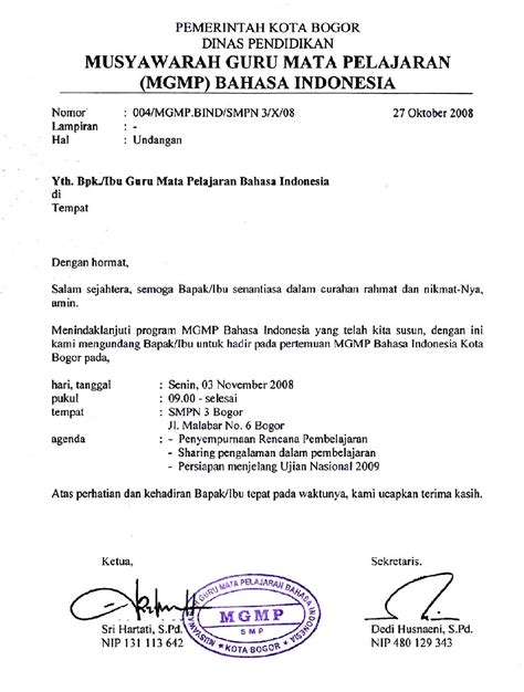 Surat Resmi & Seluk Beluknya: Contoh Surat Resmi Bagian I