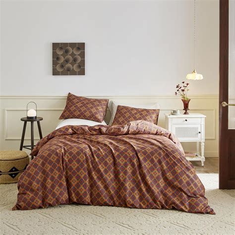 Amazon Susybao Burnt Orange Bohemian Duvet Cover Queen Cotton