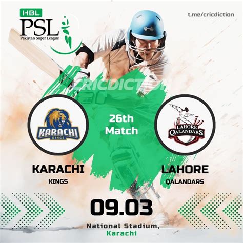 Match Preview Karachi Kings Vs Lahore Qalandars Psl Th Match