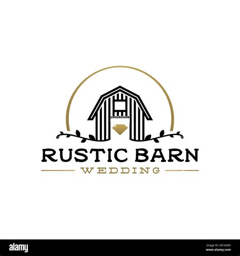 Wooden Barn Farm Simple Logo For Wedding Venue With Minimalist Vintage