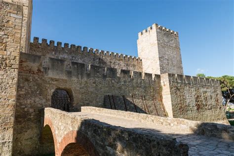 Sao Jorge Castle Inside View Castle Located Hist Stock Photos - Free ...