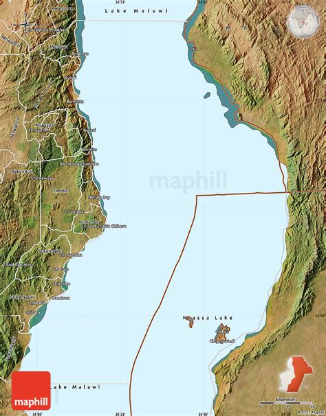 Satellite Map Of Lake Malawi