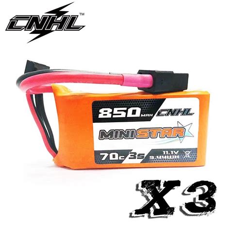 3PCS CNHL Lipo 3S 11 1V 850MAh 70C Ministar Series XT60สำหรบ Mini Quad