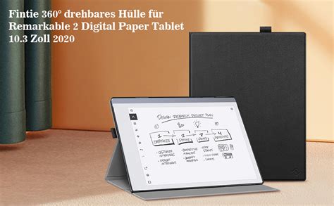 Fintie drehbare Hülle für Remarkable 2 Digital Paper Tablet 10 3 Zoll