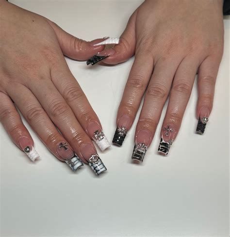 Chrome Hearts Nails⛓️💀🖤 Heart Nails Chrome Hearts Nails