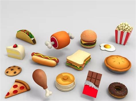 Cartoon Food Pack 3D Model By BariaCG 3DOcean Food Pack Food Food