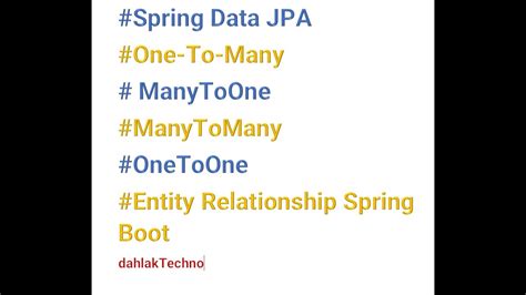 Spring Data JPA One To Many ManyToOne ManyToMany OneToOne Entity