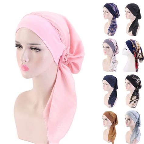 L Gant Chapeau Turban Fleur Grise Extensible Coiffure Perte De Cheveux