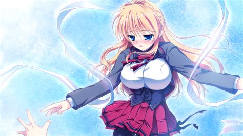 Blonde Hair Blue Eyes Game Cg Kazamatsuri Koromo Long Hair Manatsu No Yoru No Yuki Monogatari