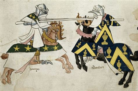 Knights Jousting C1445 C1450 The British Library Public Domain