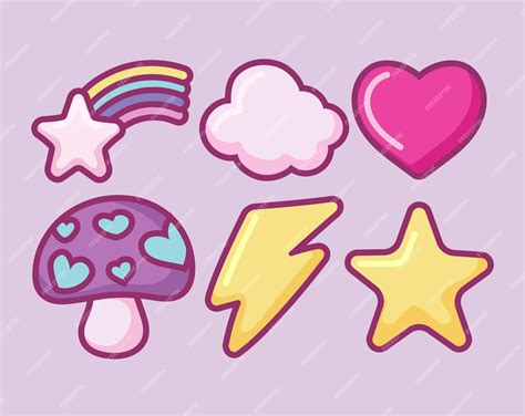 premium vector set  rainbow  star