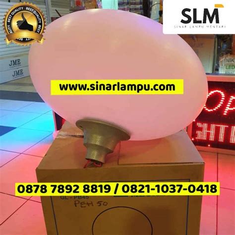 Lampu Taman Bulat Oval 45cm Akrilik Polytelin Sinar Lampu Mentari