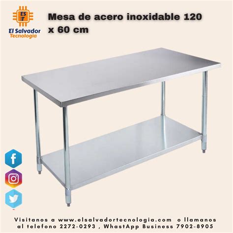 Mesa De Acero Inoxidable 120 X 60 Cm