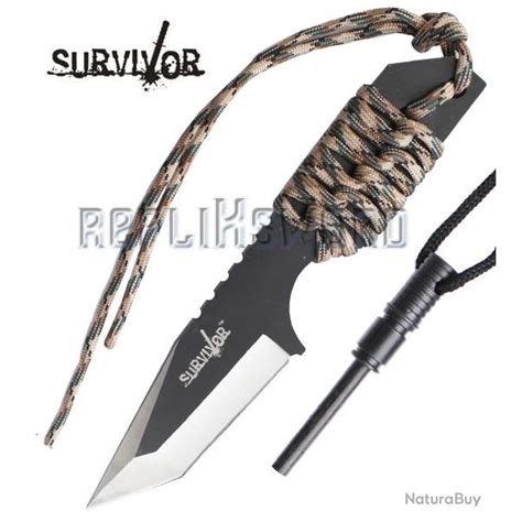 Petit Couteau De Survie Et Allume Feu Hk Tn Repliksword