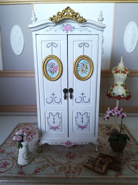 Dollhouse Wardrobehand Painted Wardrobeminiature Closetfurniture