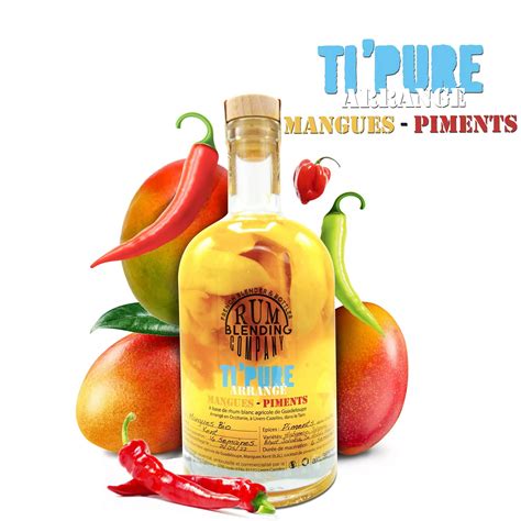 Rhum Arrangé Ti Pure Mangues Piments 32 alc 70 cl Rum Blending