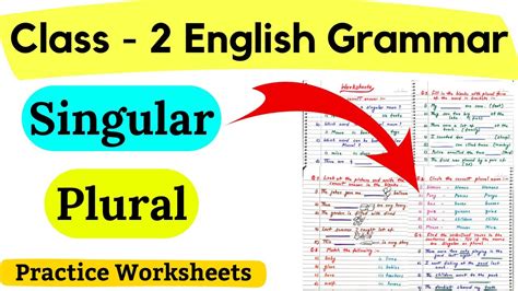 Class 2 Singular Plural Worksheet English Grammar For Class 2 Class 2 English Worksheet