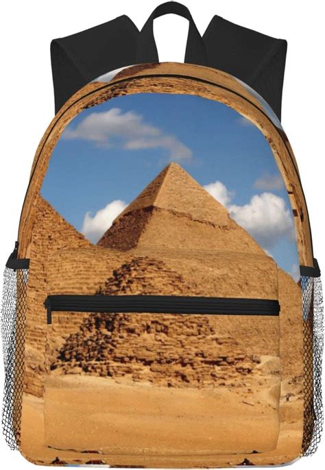 Ancient Egypt Pyramid Print Backpack Travel Rucksack Lightweight Laptop