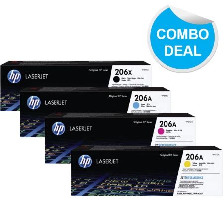 Genuine 4 Pack HP 206X 206A Toner Cartridges W2110X W2113A 1BK 1C 1M 1Y