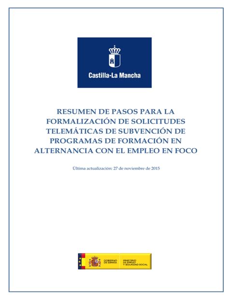 RESUMEN DE PASOS PARA LA FORMALIZACIÓN DE