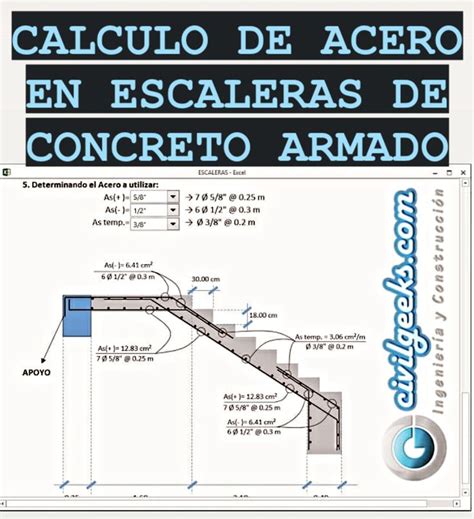 Excel Para Calculo De Acero En Escaleras De Concreto Armado Calculo De Vigas