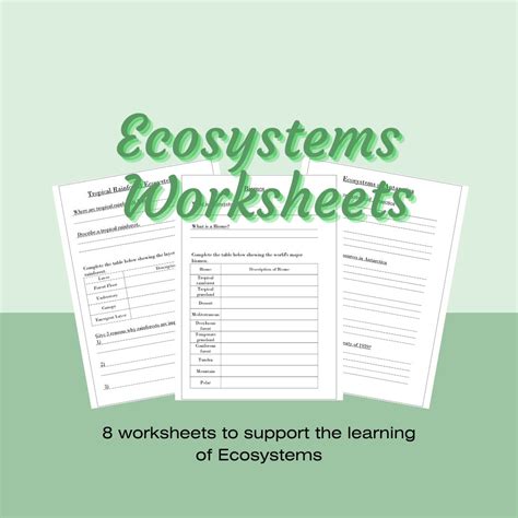 Geography Ecosystems Worksheets Made By Teachers