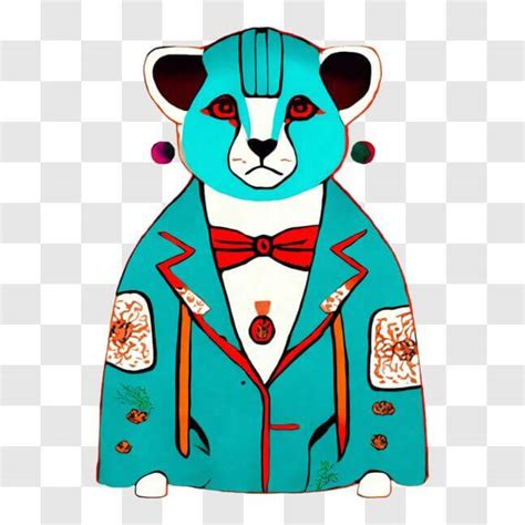 Descarga Elegante Gato De Dibujos Animados Con Traje Azul Y Corbata Png