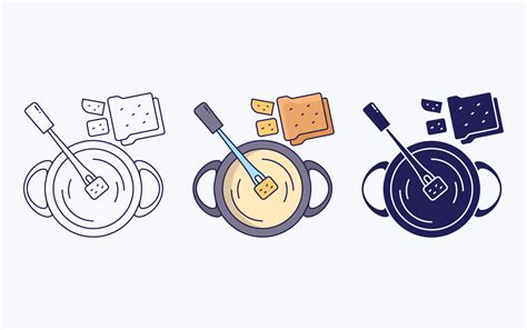 Cheese Fondue Fine Dining Icon 16922617 Vector Art At Vecteezy