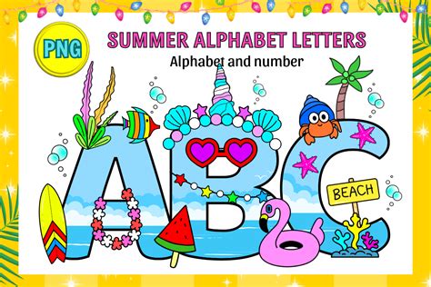 Summer Alphabet Png Clipart Graphic By Kalilaart · Creative Fabrica
