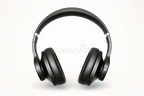 Black Headphones Audio For Listen Isolated On White Stock Image Image